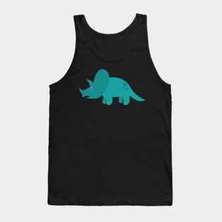 Cool Blue Triceratops Dinosaur. Cute Dino Cartoon. Tank Top